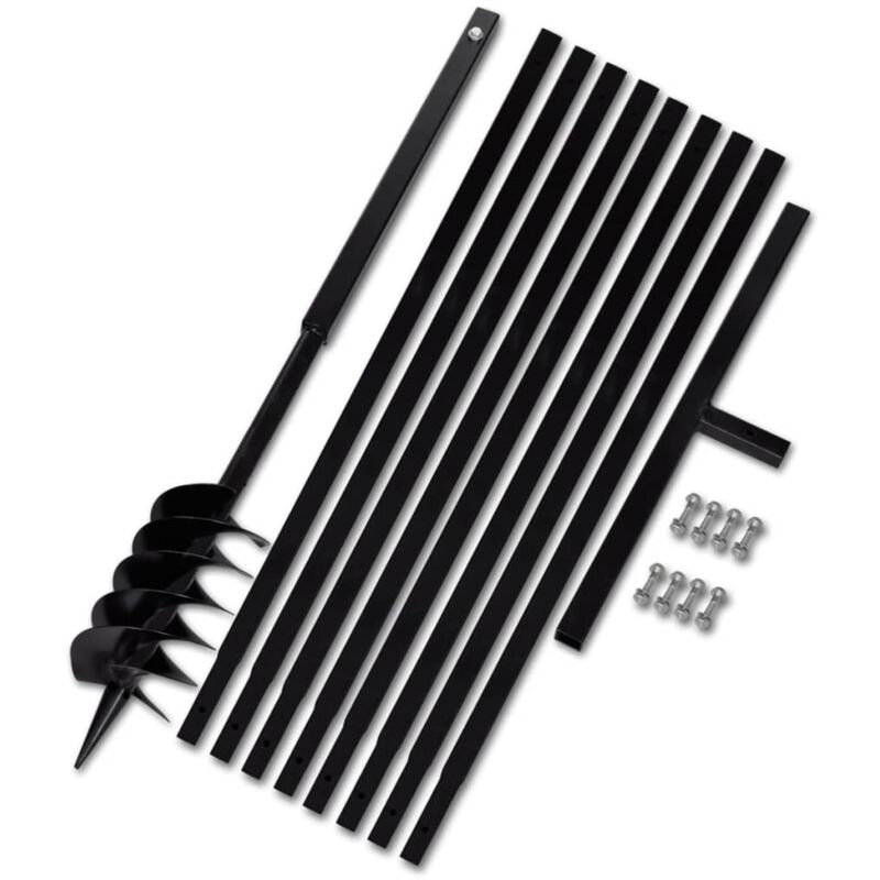 Vidaxl - Tarière de sol avec manche 120 mm et tube d'extension 9 m Acier