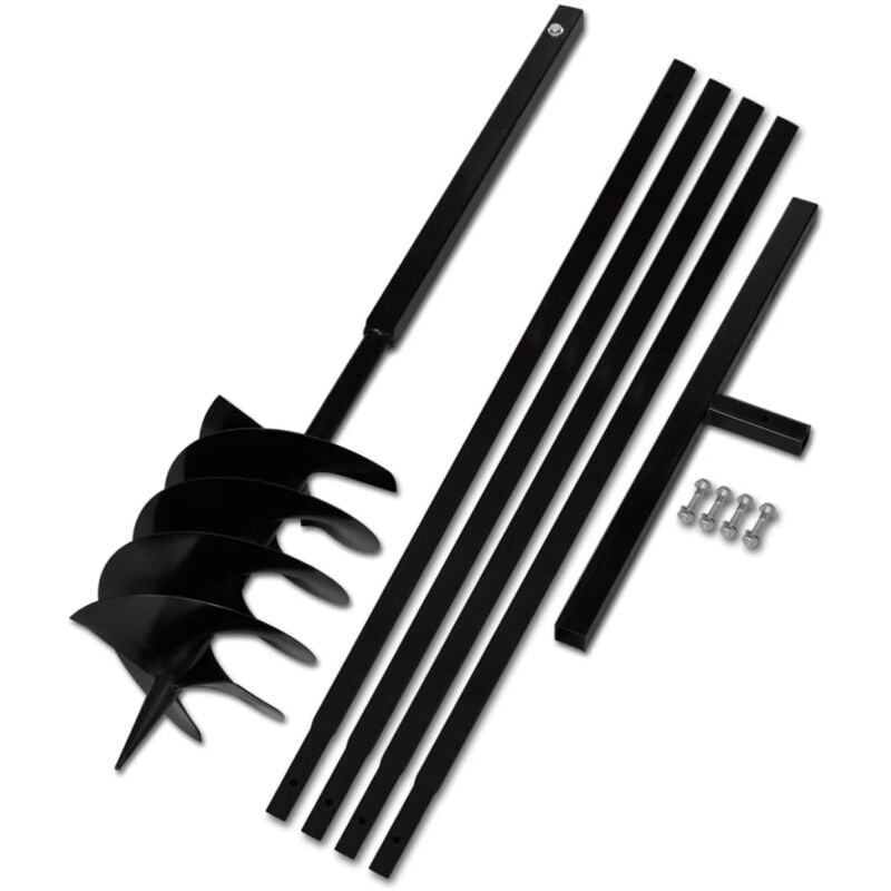 Vidaxl - Tarière de sol avec manche 200 mm et tube d'extension 5 m Acier