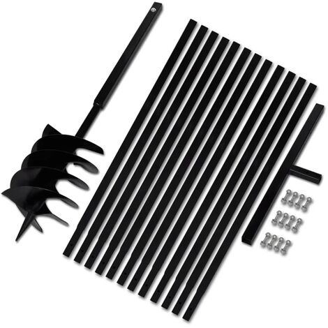 vidaXL Bêche et Tarière Manuelle à Double Spirale Acier Outil de Jardin Outil de Jardinage Bricolage Dimensions Diverses