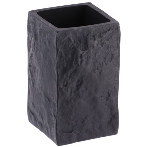 Becher aus polyresin mit steineffekt - schwarz - Tendance