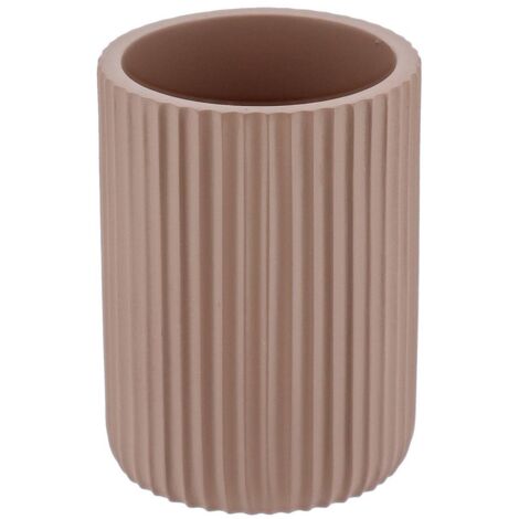 Becher mit abgerundeter strieme aus polyresin - cappuccino - Tendance