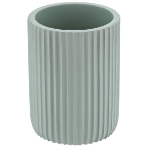 Becher mit abgerundeter strieme aus polyresin - eukalyptusgrün - Tendance