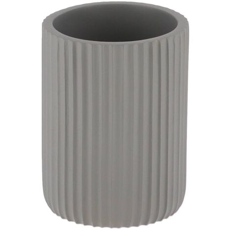 Becher mit abgerundeter strieme aus polyresin - grau - Tendance