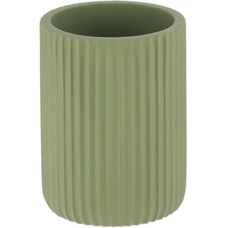 Becher mit abgerundeter strieme aus polyresin - khaki - Tendance