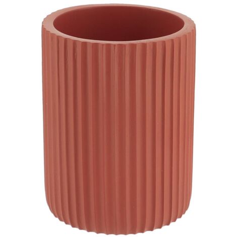 Becher mit abgerundeter strieme aus polyresin - terracotta - Tendance