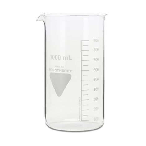 Bécher RS PRO, Verre borosilicate, 1L ( Prix pour Paquet de 10 )