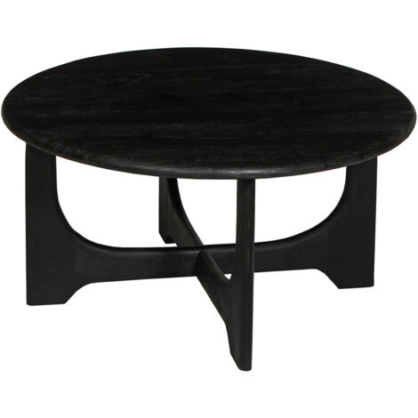 BECKETT - Table Basse en Acacia Massif Vernis teinté Noir