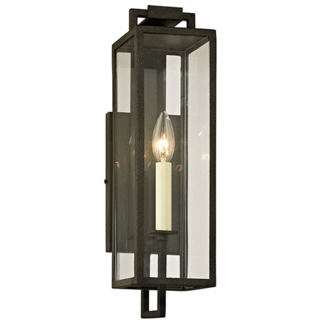 Beckham Applique 1 Lumière Fer Forgé, Verre, IP44