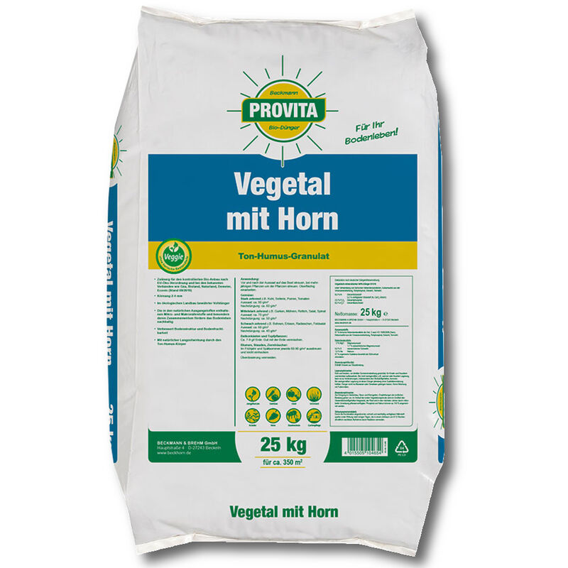 Beckmann - profi Provita vegetal avec corne Bio 25 kg