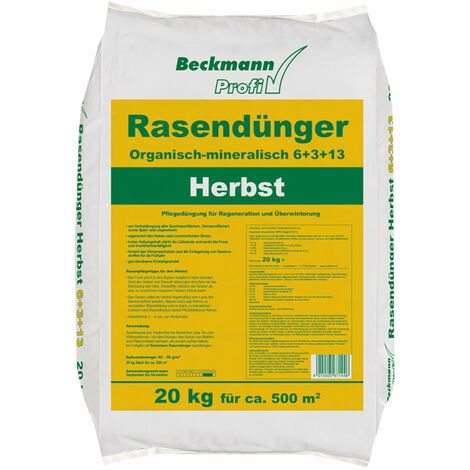 BECKMANN PROFI Rasendünger Herbst 6+3+13 20 kg Herbstrasendünger