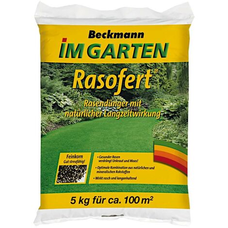 BECKMANN Rasofert® Engrais pour gazon 5 kg Effet longue durée Effet dépôt Effet rapide