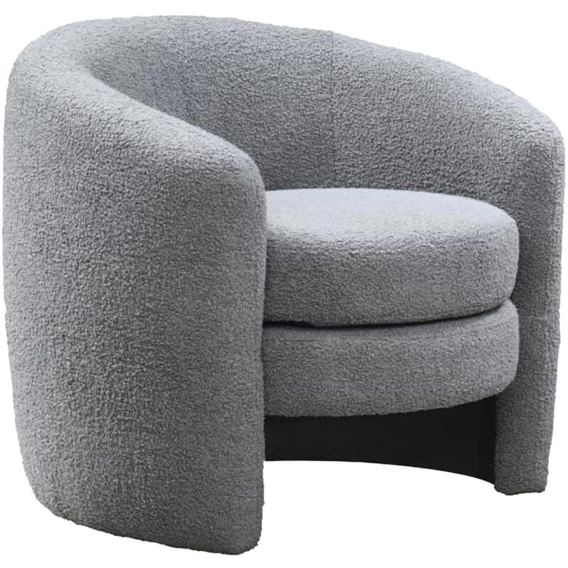 BECKY - Fauteuil cabriolet design effet peau de mouton gris