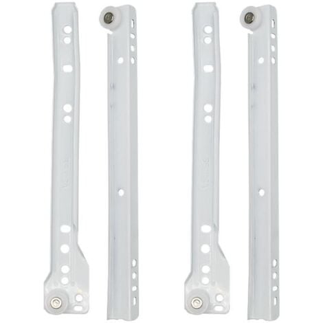 BECUSA guia cajones 1.2 mm blanca 300 mm , Guía caída 1,2 mm 300 mm Becusa Solución práctica y resistente diseñada para facilitar el deslizamiento eficiente de cajones en una a