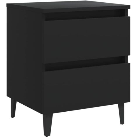 Bed Cabinet Black 40x35x50 cm Engineered Wood vidaXL