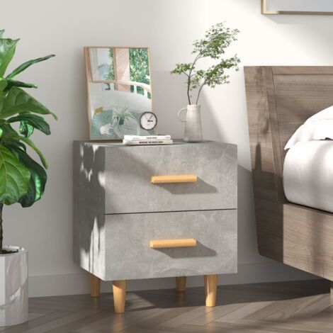 Bed Cabinet Concrete Grey 40x35x47.5 cm vidaXL
