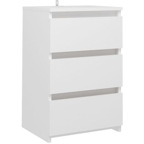Bed Cabinet White 40x35x62.5 cm Engineered Wood vidaXL