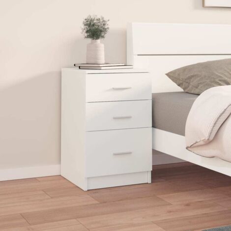 Bed Cabinet White 40x40x63 cm Engineered Wood vidaXL