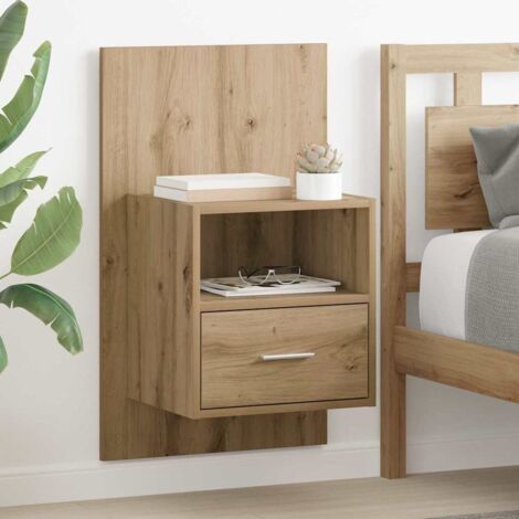 Bed Cabinet with Drawer 2 pcs Artisan oak 48.5 x 32.5 x 80 cm vidaXL