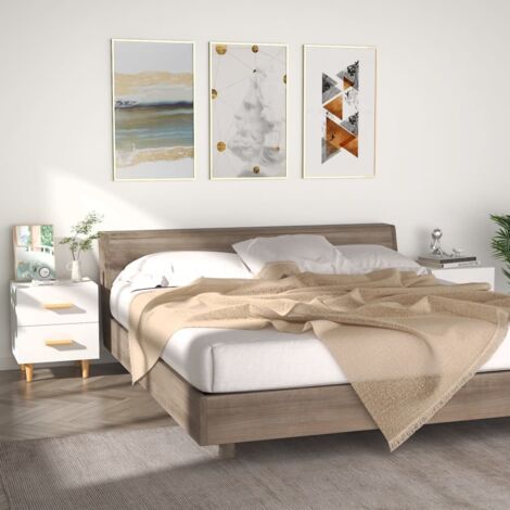 Bed Cabinets 2 pcs White 40x35x47.5 cm vidaXL