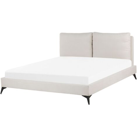 Bed Chenille MELLE 180 x 200 cm (EU Super King) Light Beige