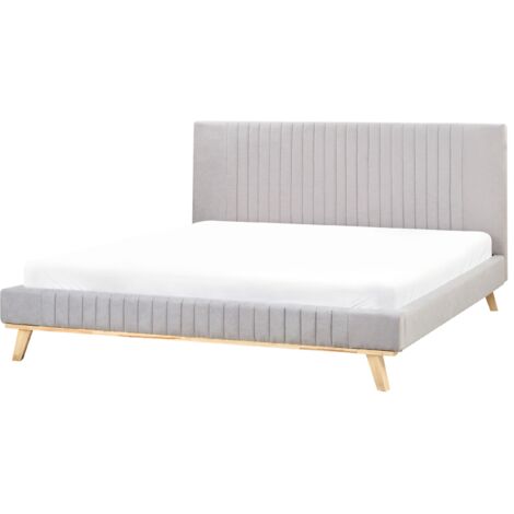 Bed Chenille TALENCE 180 x 200 cm (EU Super King) Light Grey