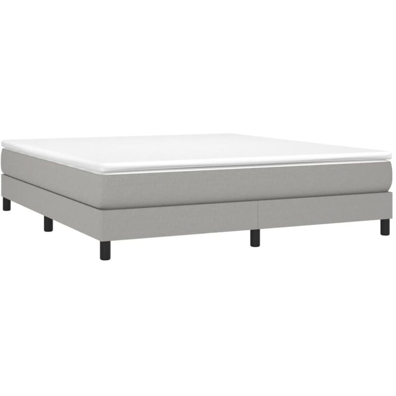 Bed Frame Without Mattress Light Grey 180x200 Cm Super King Fabric Vidaxl