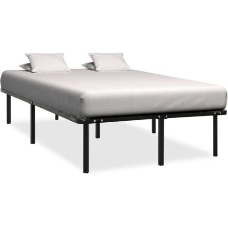 Bed Frame Black Metal Double Durable Bed Frame Rectangular vidaXL