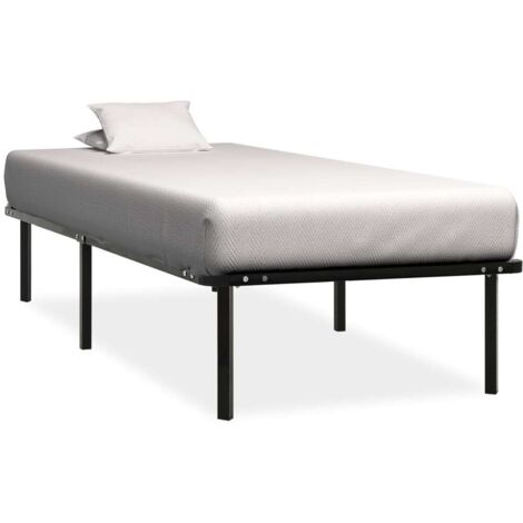 Bed Frame  Black  Metal  Single  Durable  Bed Frame  Rectangular vidaXL