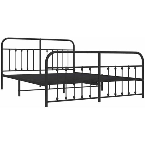 Bed Frame  Black  Powder-Coated Steel  183x213 cm  Bed Frame vidaXL