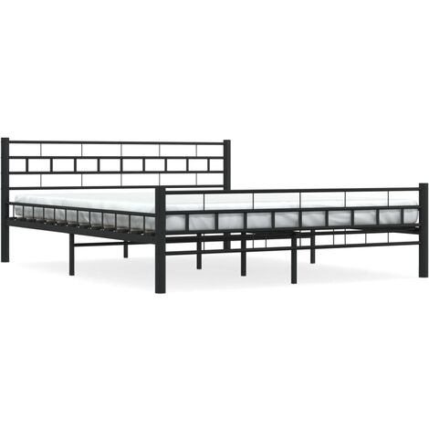 Bed Frame Black Steel 160x200 cm - Black
