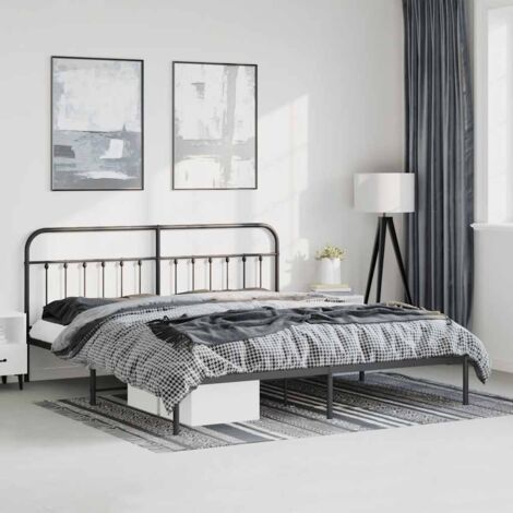 Bed Frame  Black  Steel  Double  Durable  Bed Frame  Rectangular vidaXL
