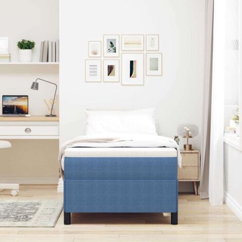 Bed Frame Blue 90 x 200 cm Corduroy fabric vidaXL