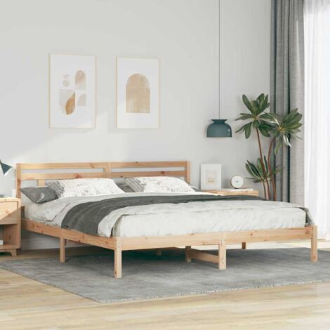 Bed Frame Brown 180 x 200 cm Solid Pine Wood vidaXL