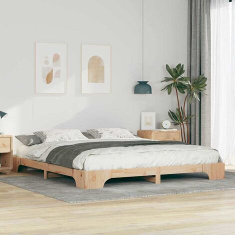 Bed Frame Brown 180 x 210 cm Solid Pine Wood vidaXL