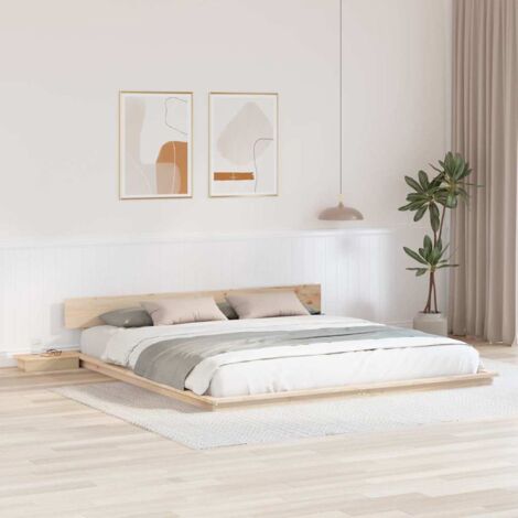 Bed Frame Brown 200 x 200 cm Wood vidaXL