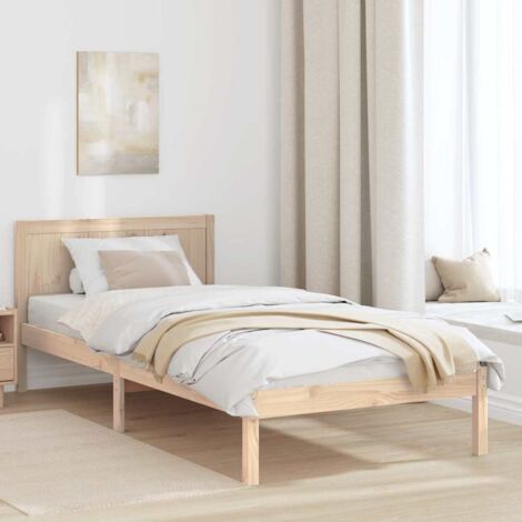 Bed Frame Brown 75 x 190 cm Solid Pine wood vidaXL