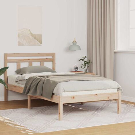 Bed Frame Brown 90 x 200 cm Solid Pine Wood vidaXL