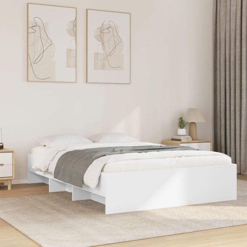Bed Frame Without Mattress White 120x200 Cm Engineered Wood Vidaxl