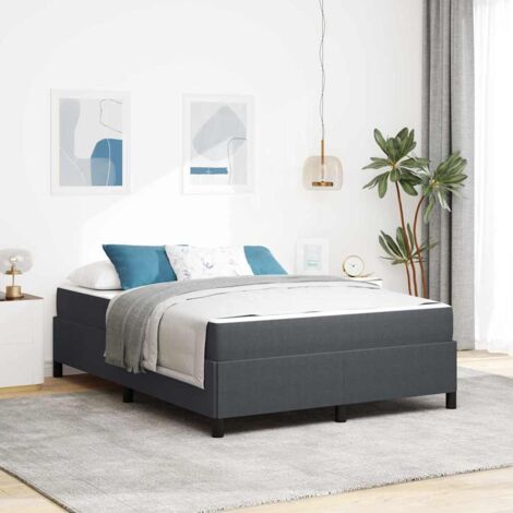 Bed Frame Dark grey 140 x 190 cm Corduroy fabric vidaXL