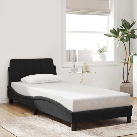 Bed Frame "Dover" Black 90x190 cm Single Velvet vidaXL