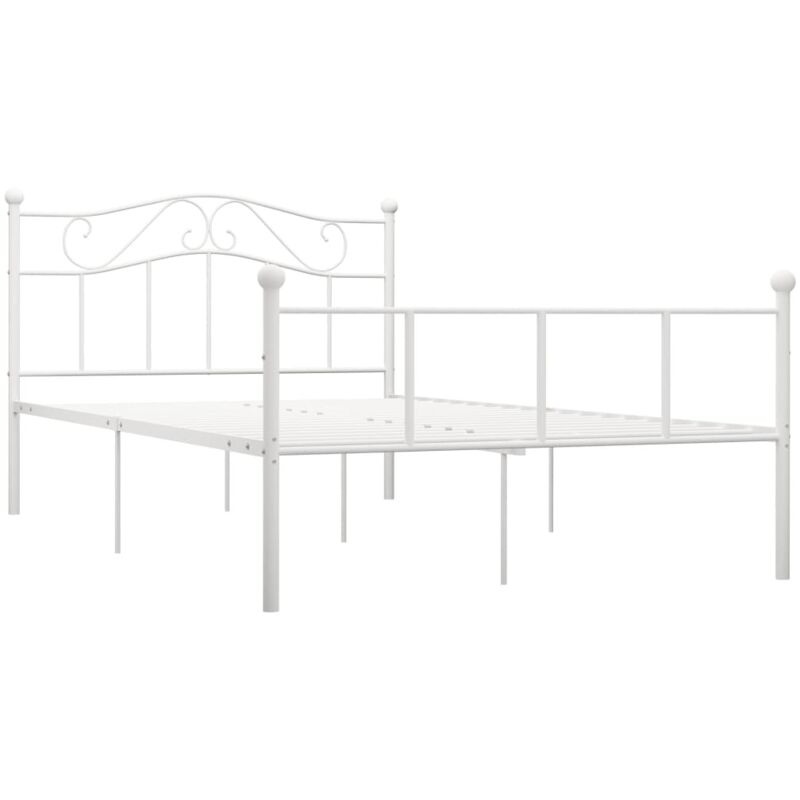 Vidaxl - Bed Frame without Mattress with Headboard White 160x200 cm Metal