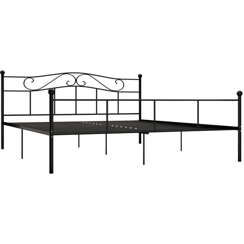 Vidaxl - 284528 Bed Frame without Mattress Black Metal 180x200 cm Super King