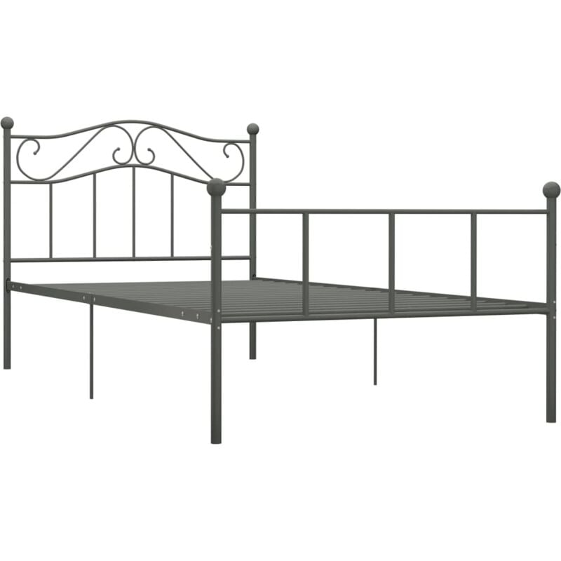 Vidaxl - 284531 Bed Frame without Mattress Grey Metal 100x200 cm