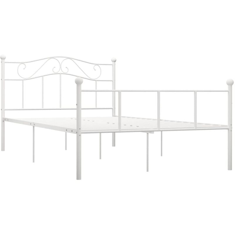 284518 Bed Frame without Mattress White Metal 120x200 cm Vidaxl