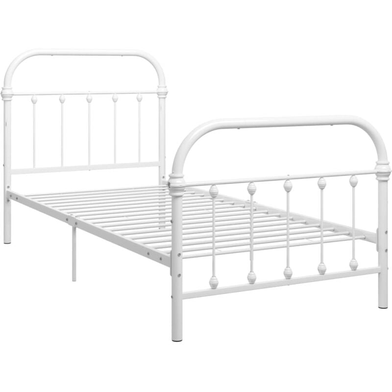 Vidaxl - 284493 Bed Frame without Mattress White Metal 100x200 cm