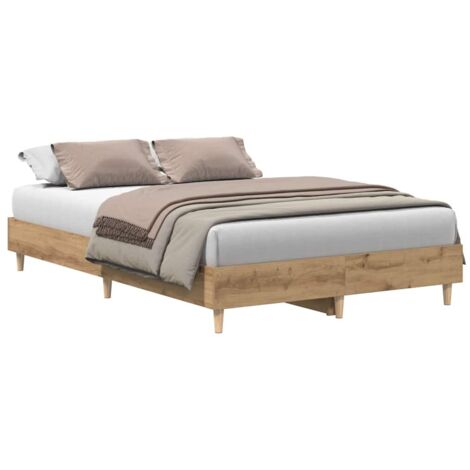 Bed Frame No Mattress Artisan Oak 120x190 cm Small Double Engineered Wood vidaXL