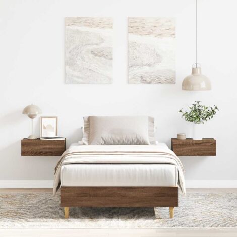 Bed Frame No Mattress Brown Oak 75x190 cm Small Single Engineered Wood vidaXL