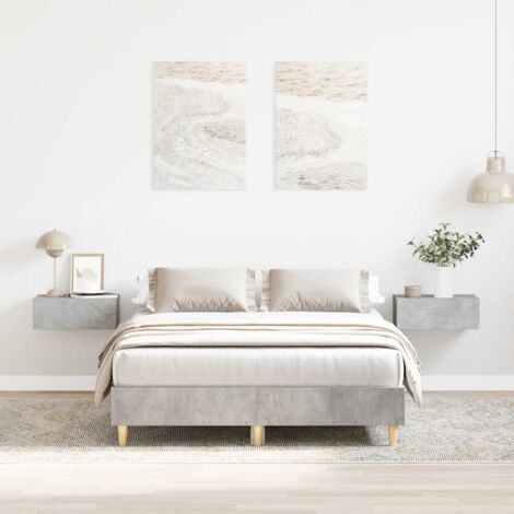 Bed Frame No Mattress Concrete Grey 120x200 cm Engineered Wood vidaXL