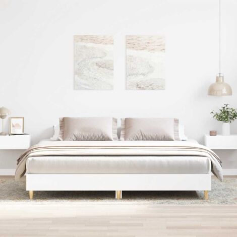 Bed Frame No Mattress White 200x200 cm Engineered Wood vidaXL