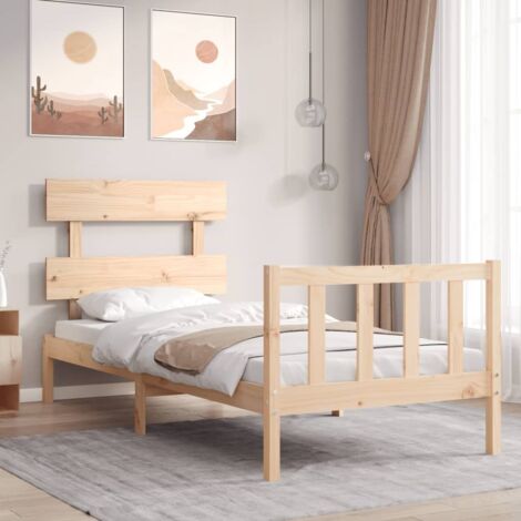 Bed Frame  Pine  Solid pinewood  Single  Bed Frame  Rectangular vidaXL